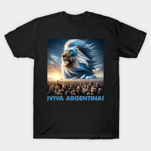 Argentina Flag Colors Javier Milei Lion T-Shirt